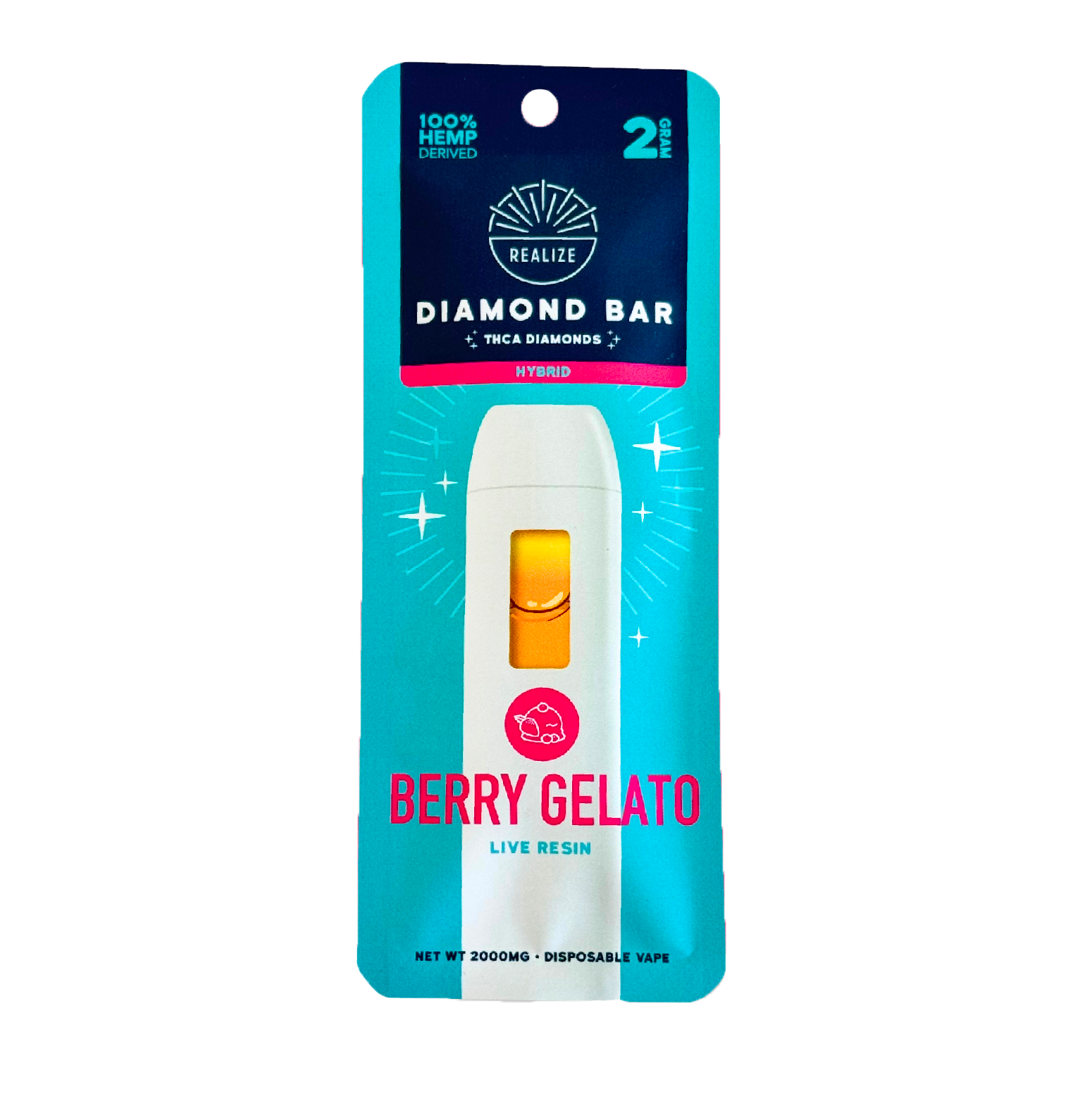 Realize THCA Diamond Bar, Berry Gelato - 2g Disposable Vape