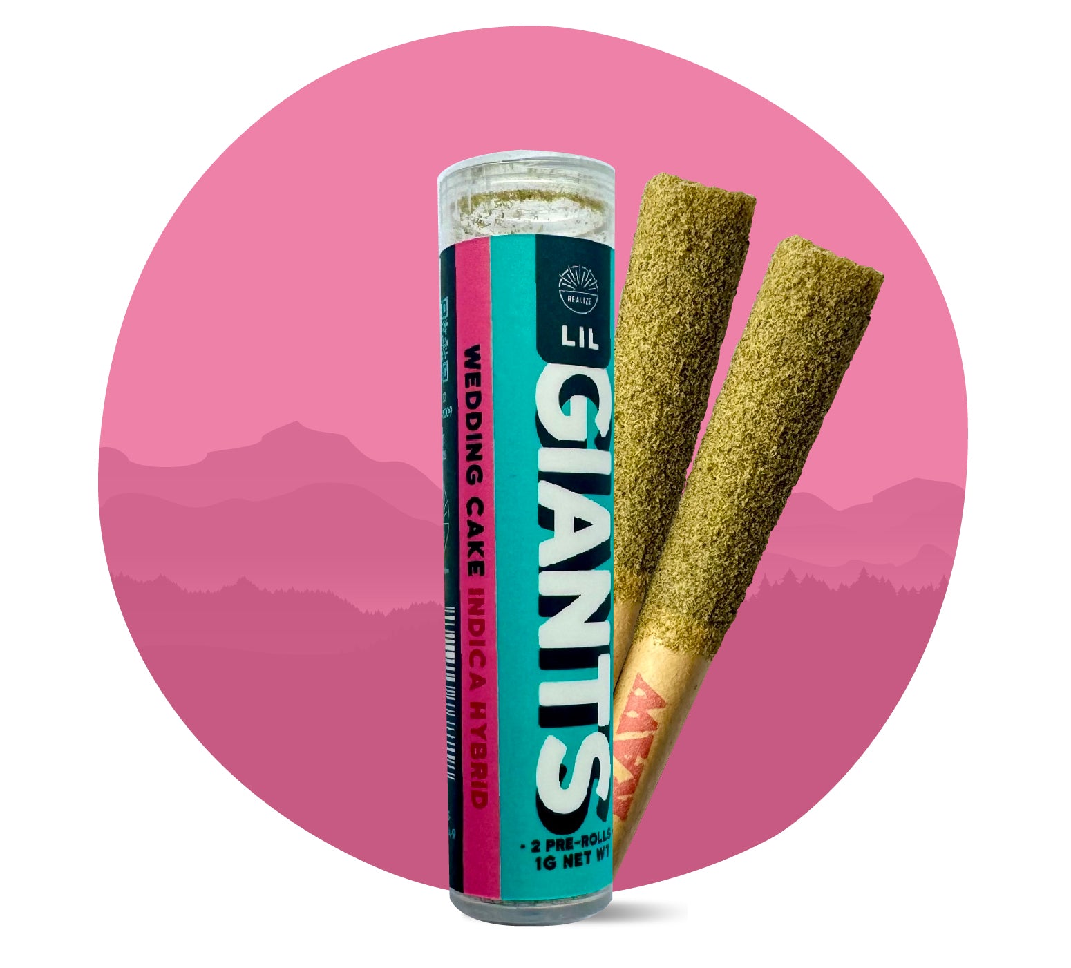 Realize Lil Giants Pre-Rolls, Wedding Cake, 0.5g x 2